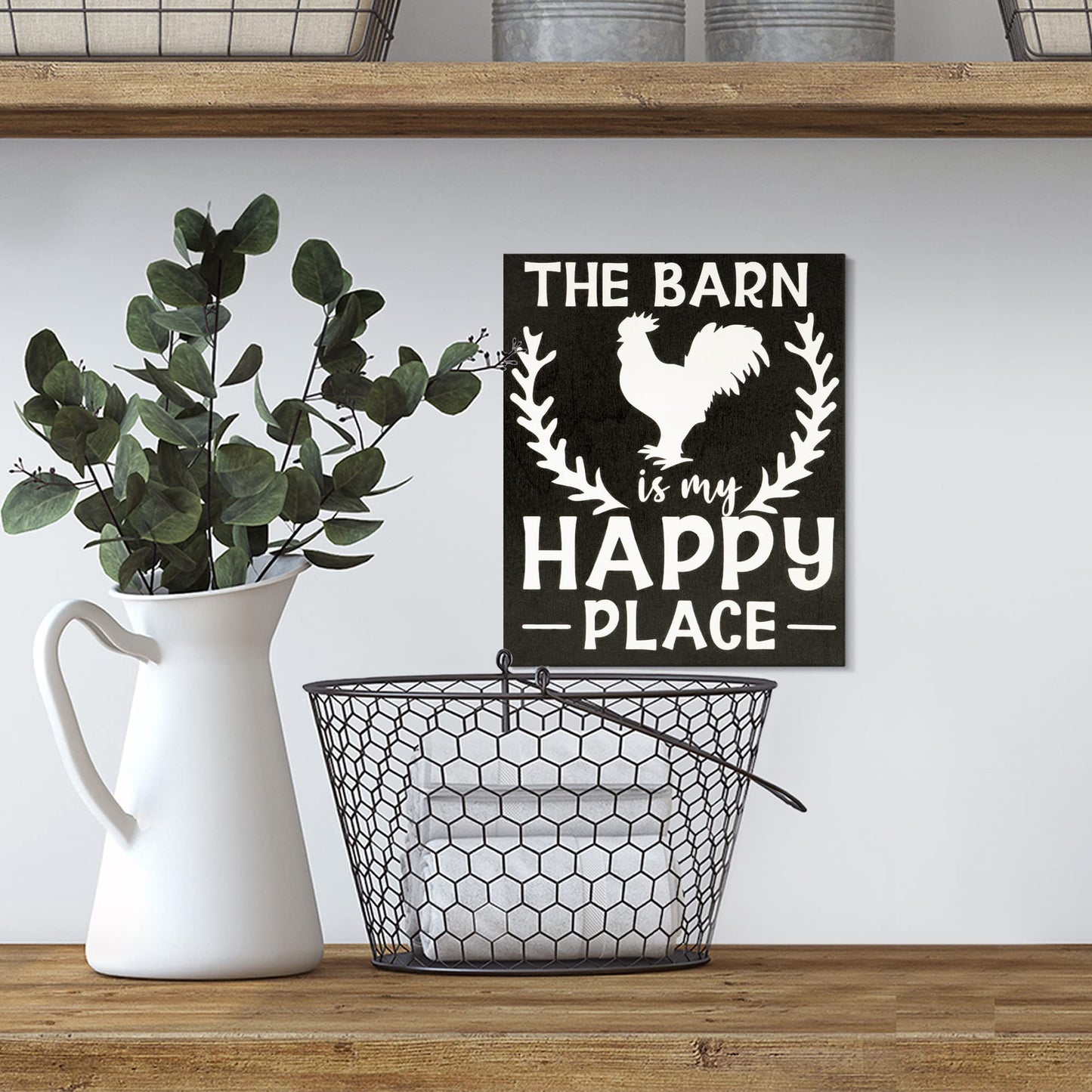 The Barn is My Happy Place Wooden Sign, Farmhouse Decor, Country Farm Gifts, Made in USA