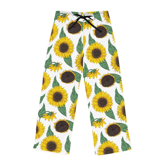 Womens Sunflower Pajama Pants, Cozy Loungewear Bottoms, Sunflower Gifts for Her, Comfortable Sleepwear