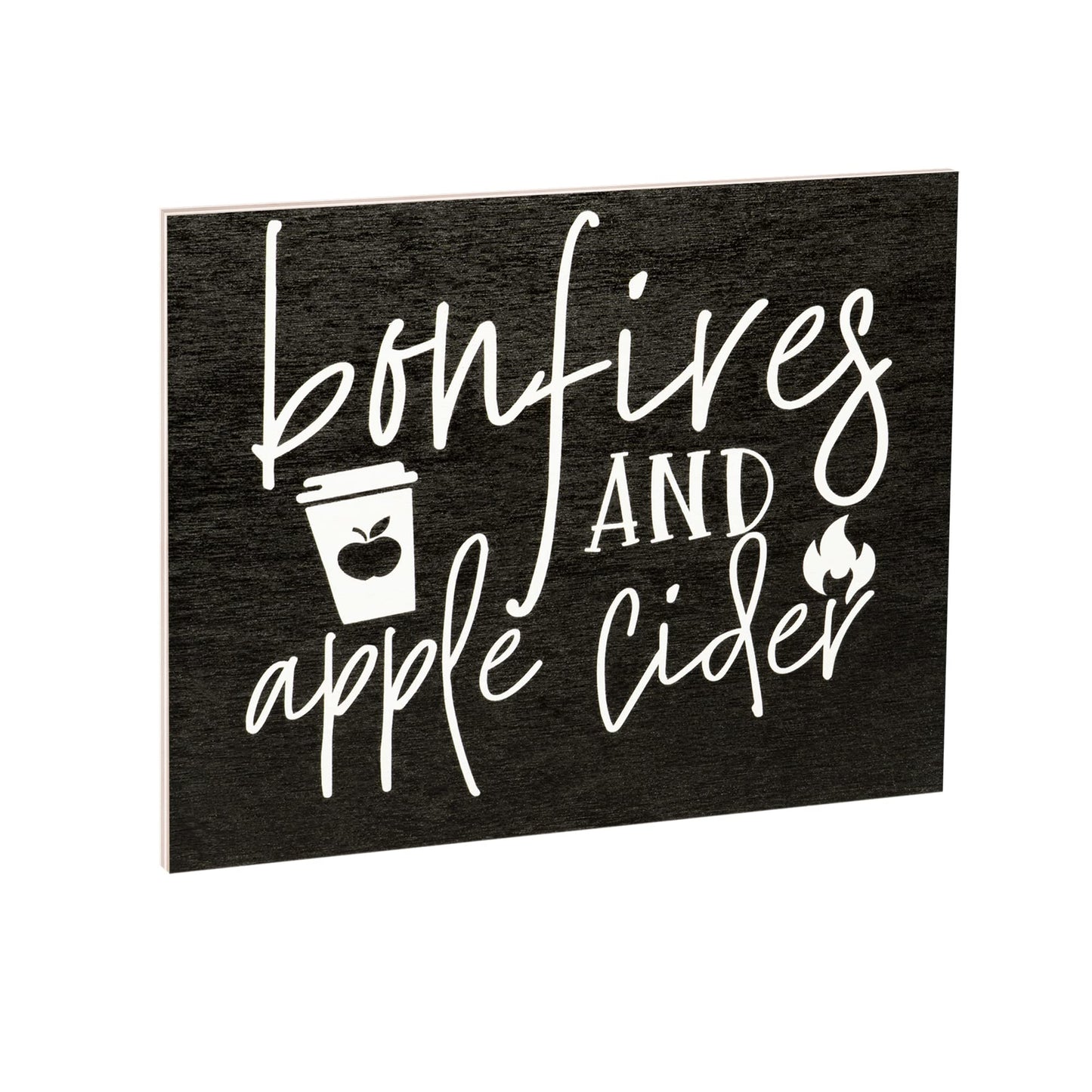 Bonfires And Apple Cider Wooden Fall Sign