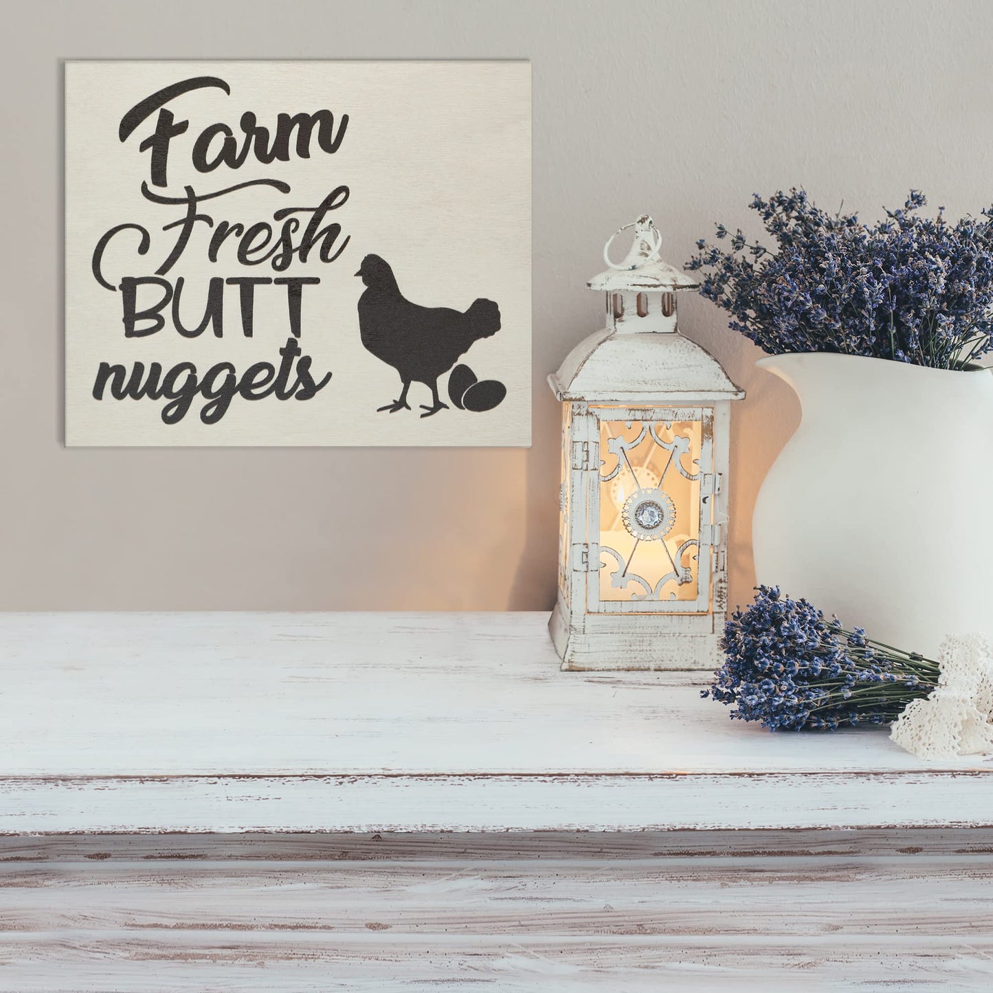 Funny Farm Fresh Nuggets Wooden Coop Sign