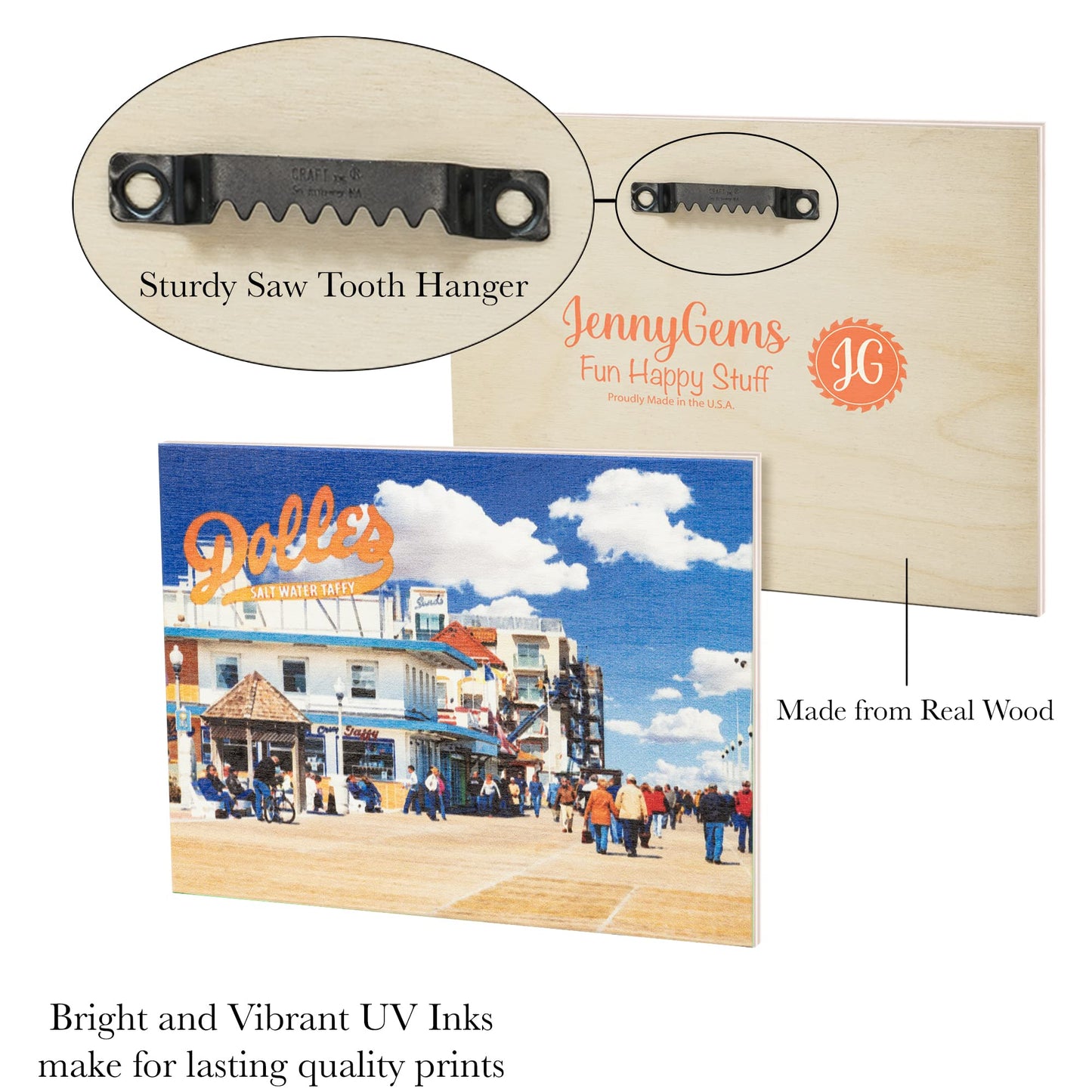 JennyGems Rehoboth Beach Dolles Boardwalk Wooden Sign, Rehoboth Beach Gifts, Delaware Souvenirs, Coastal Decor, Made in USA