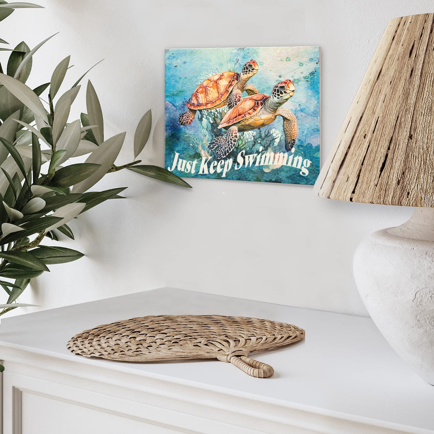 JennyGems Sea Turtle Decor, Ocean Theme Wall Art, Turtle Gifts, Wooden Beach Sign, Made in USA