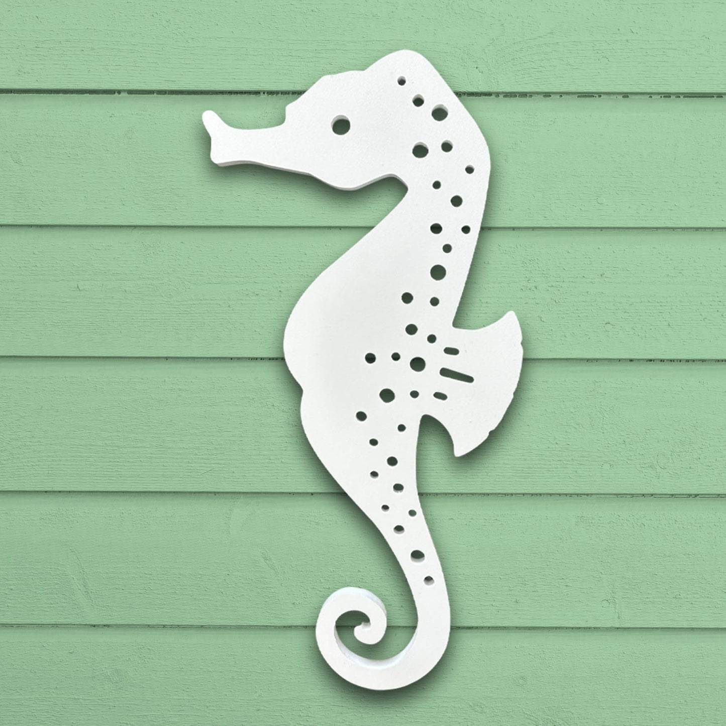Outdoor Seahorse Wall Art – Coastal Beach House Nautical Sign – Weatherproof PVC Seahorse Decoration – Ocean Themed Marine Art