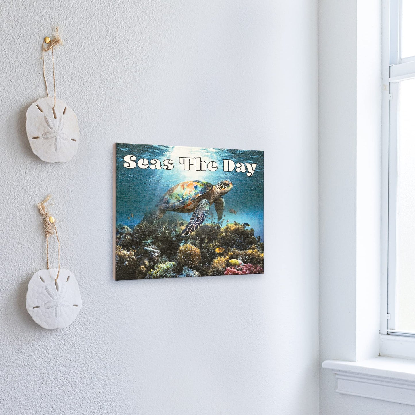 JennyGems Sea Turtle Decor, Ocean Theme Wall Art, Turtle Gifts, Wooden Beach Sign, Made in USA