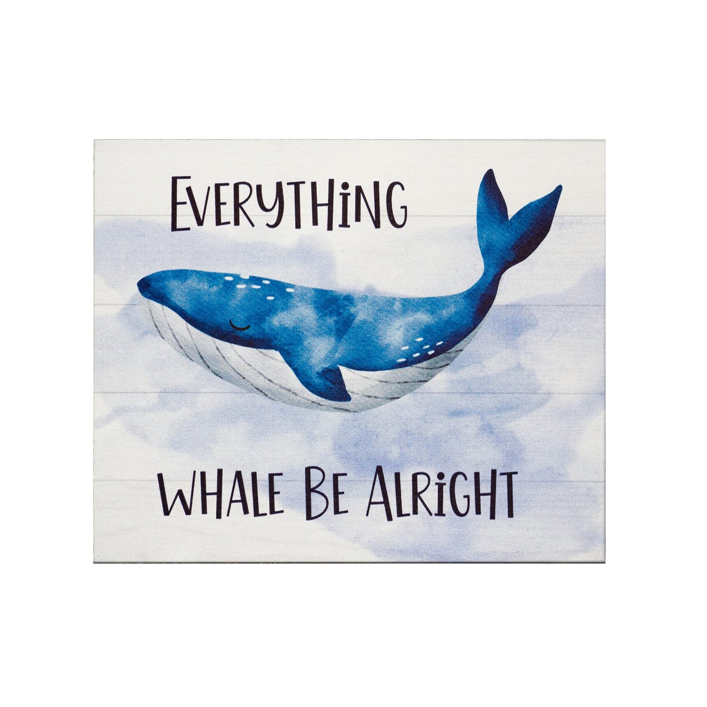 JennyGems Whale Decor, Everything Whale Be Alright Wooden Sign, Inspirational Quote, Wall Hanging, Made in USA