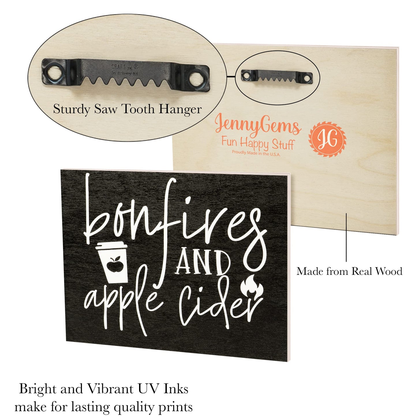 Bonfires And Apple Cider Wooden Fall Sign