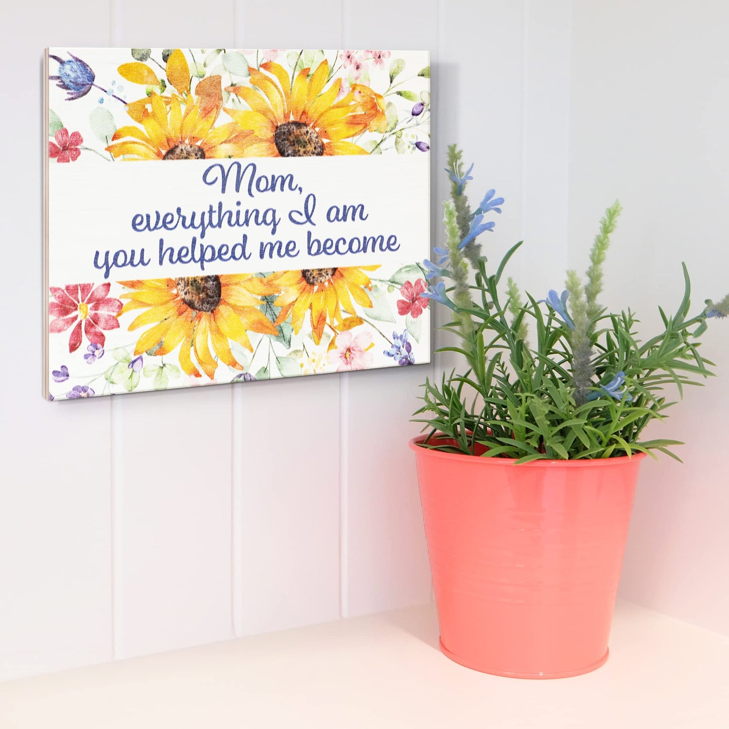 JennyGems Mom Gifts From Daughters, Mothers Day Gifts for Mom, Farmhouse Wall Decor, 7.25 x 6 Wooden Sign, Made in USA