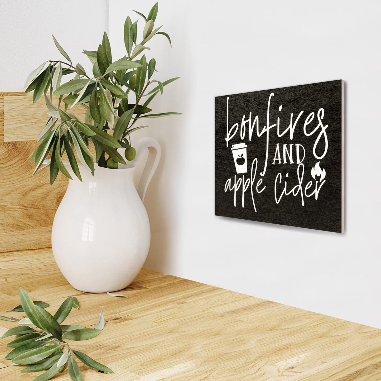 Bonfires And Apple Cider Wooden Fall Sign