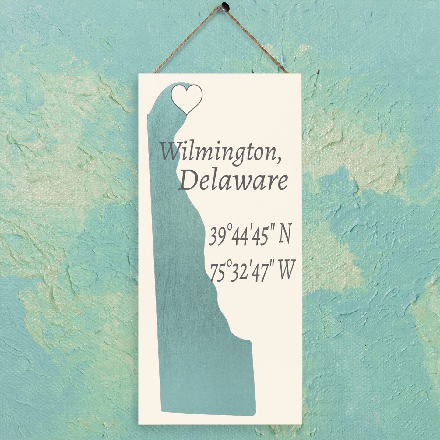 JennyGems Wilmington Delaware Sign, 6x13 Inches, Wilmington Delaware Gifts, Made in USA