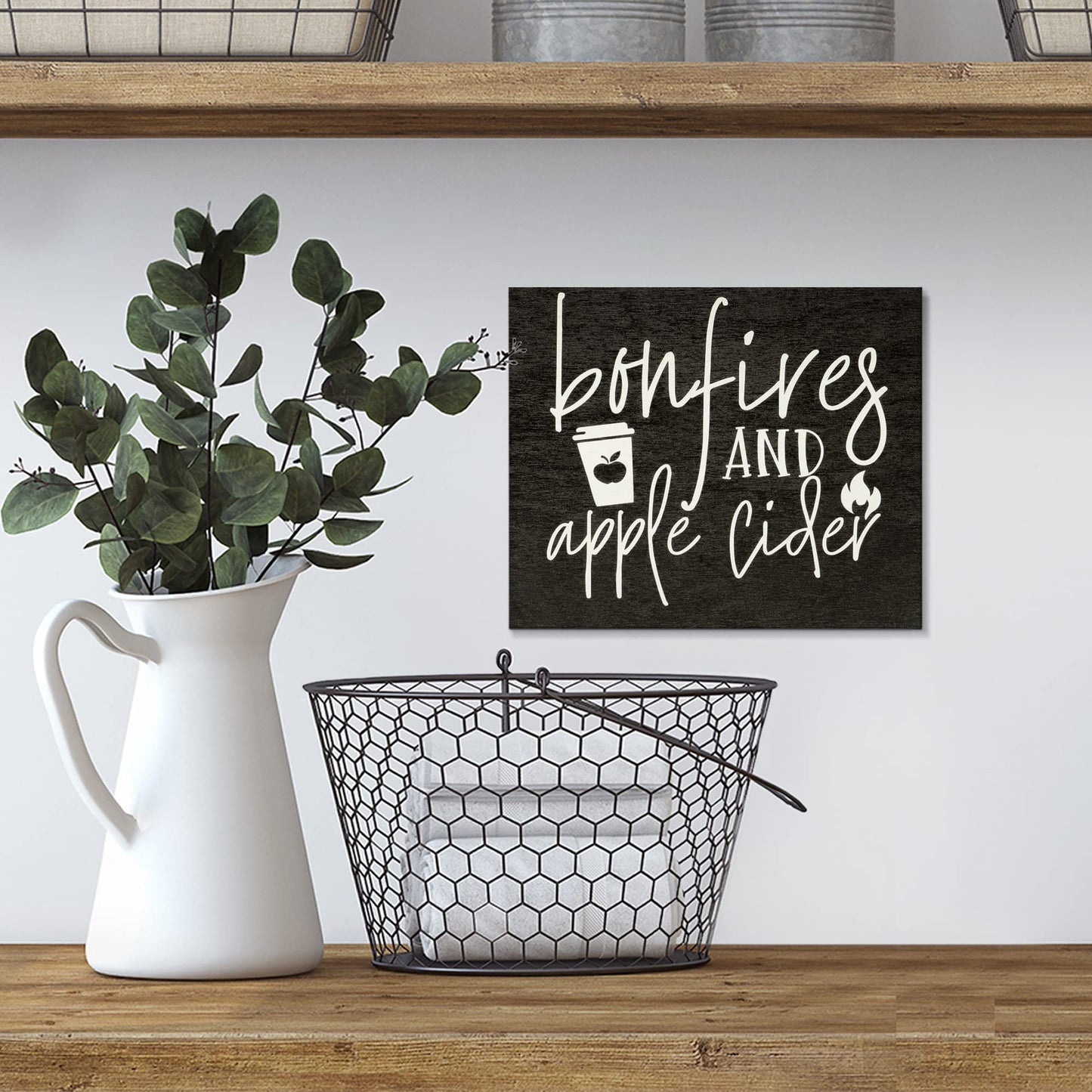 Bonfires And Apple Cider Wooden Fall Sign