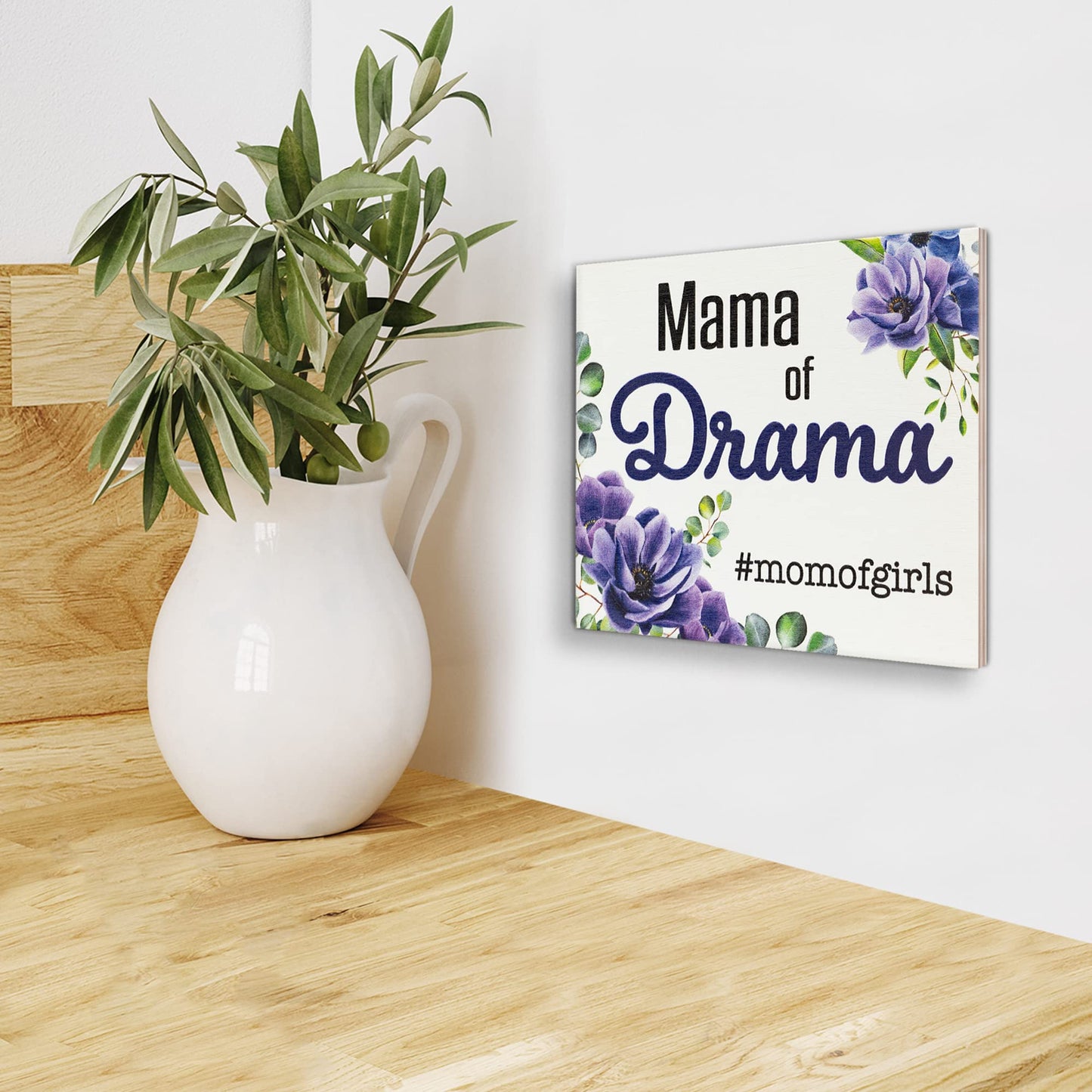 JennyGems Mom Gifts From Daughters, Mothers Day Gifts for Mom, Farmhouse Wall Decor, 7.25 x 6 Wooden Sign, Made in USA
