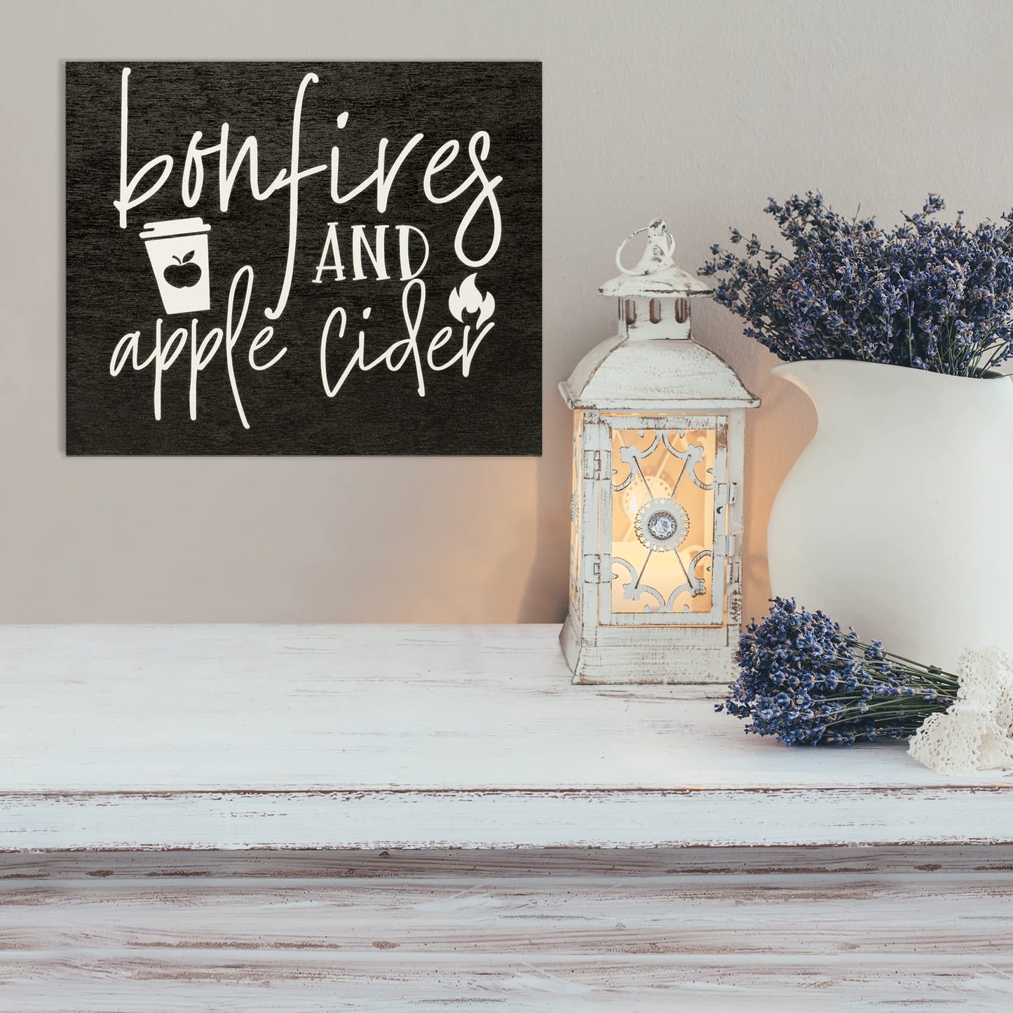 Bonfires And Apple Cider Wooden Fall Sign