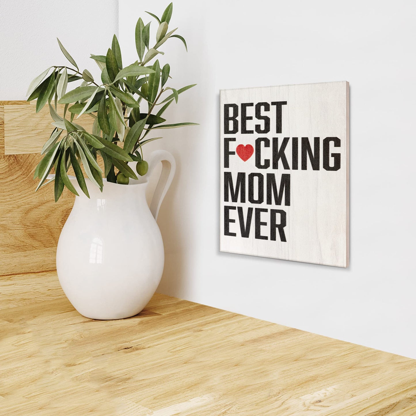 JennyGems Mom Gifts From Daughters, Mothers Day Gifts for Mom, Farmhouse Wall Decor, 7.25 x 6 Wooden Sign, Made in USA