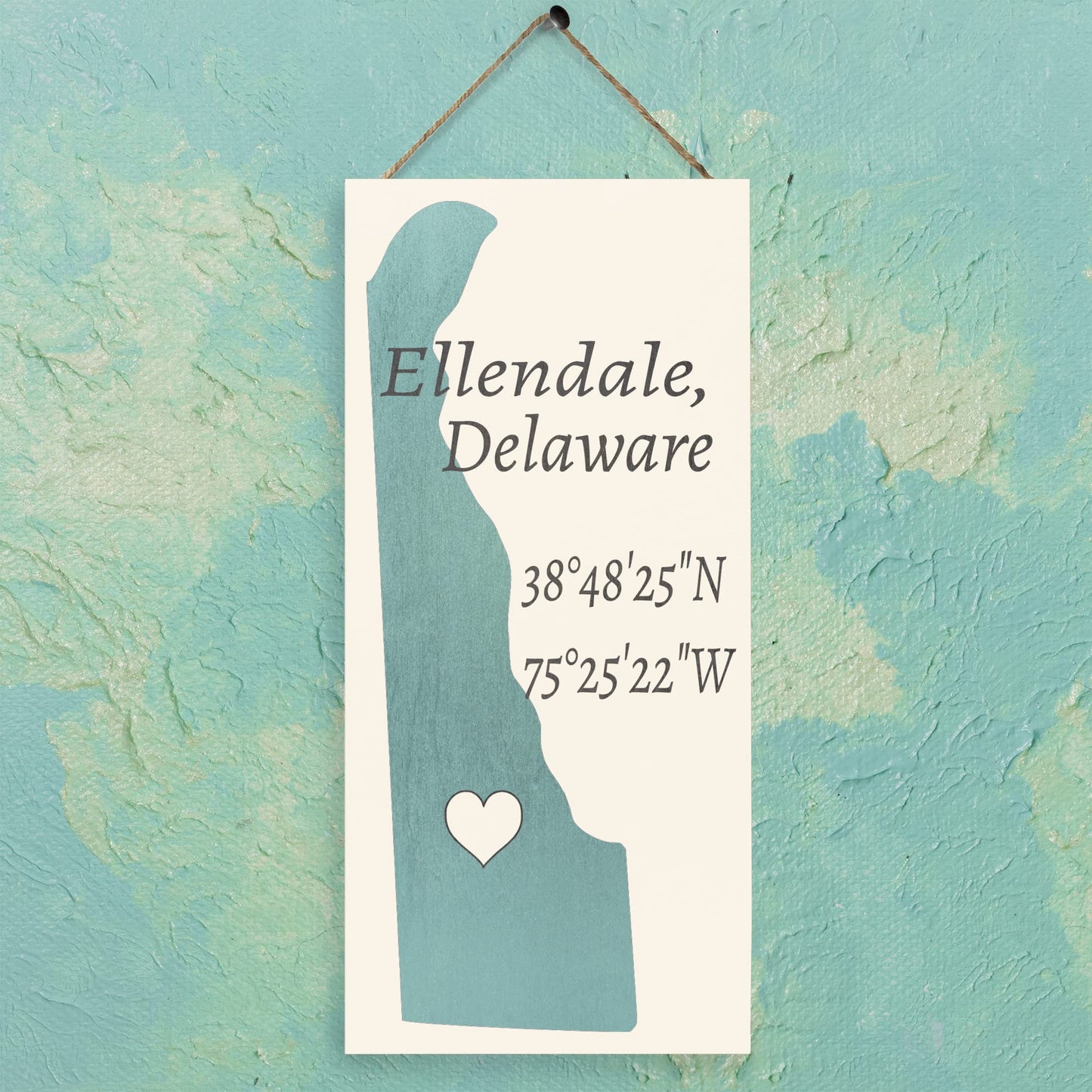 JennyGems Ellendale, Delaware Nautical Wood Sign, 6x13 Inches, Delaware Gifts, Made in USA