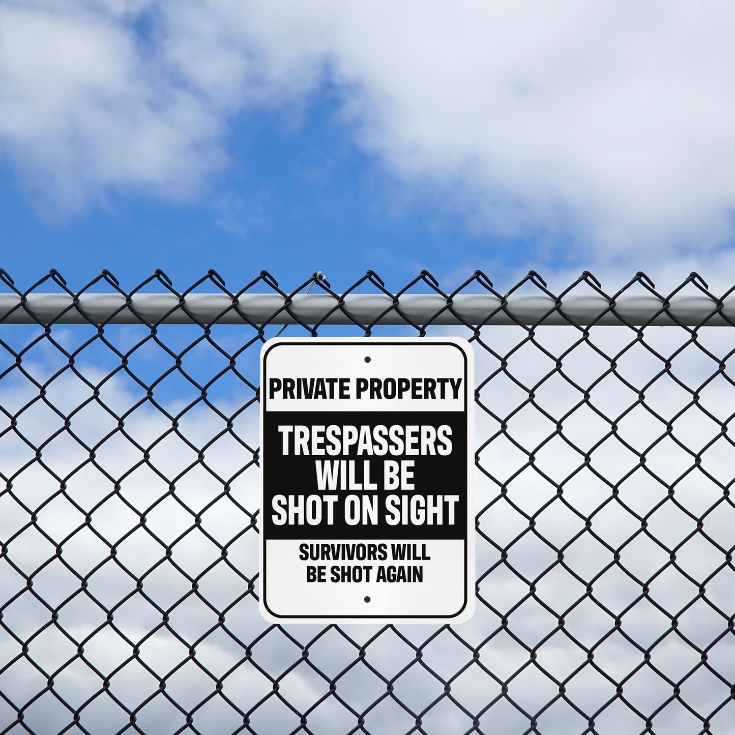 Trespassers Will Be Shot On Sight Private Property Funny Sign Indoor Outdoor