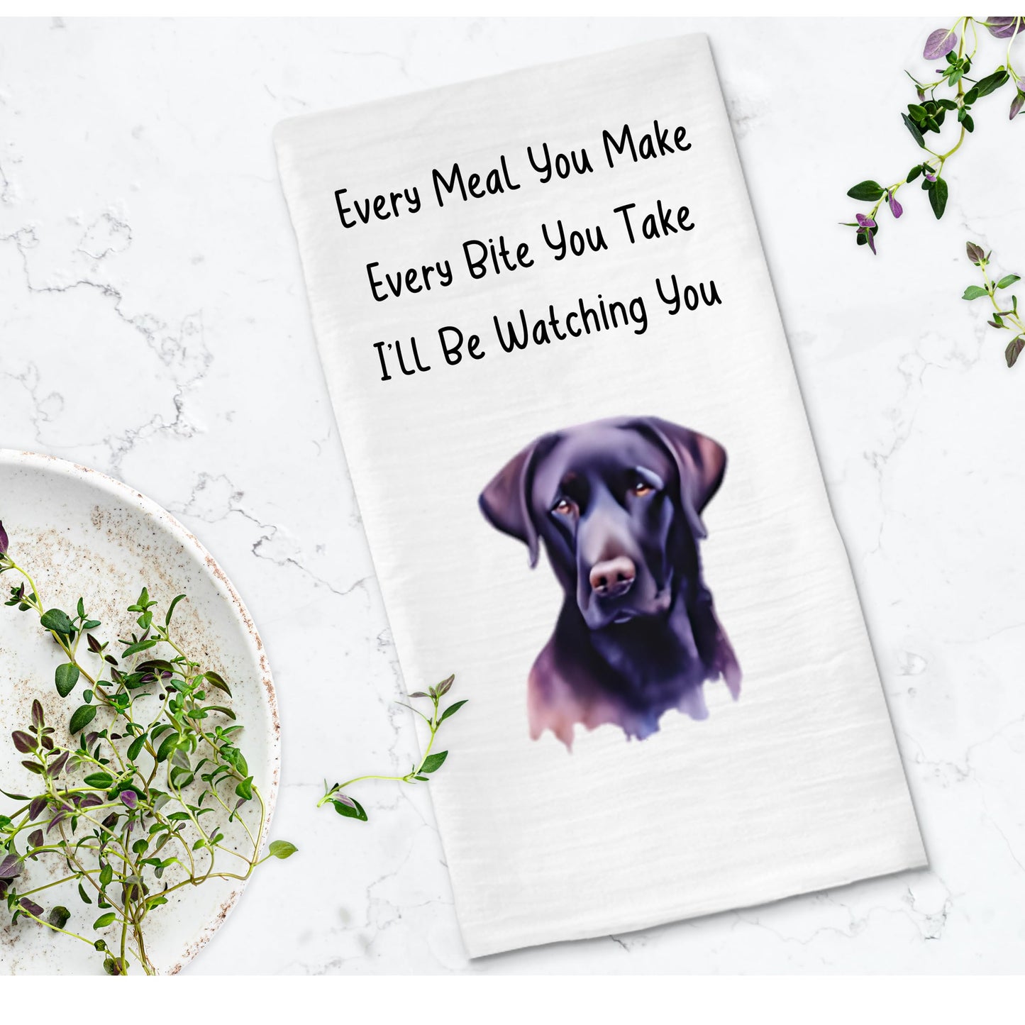 Funny Labrador Retriever Cotton Poly Tea Towel