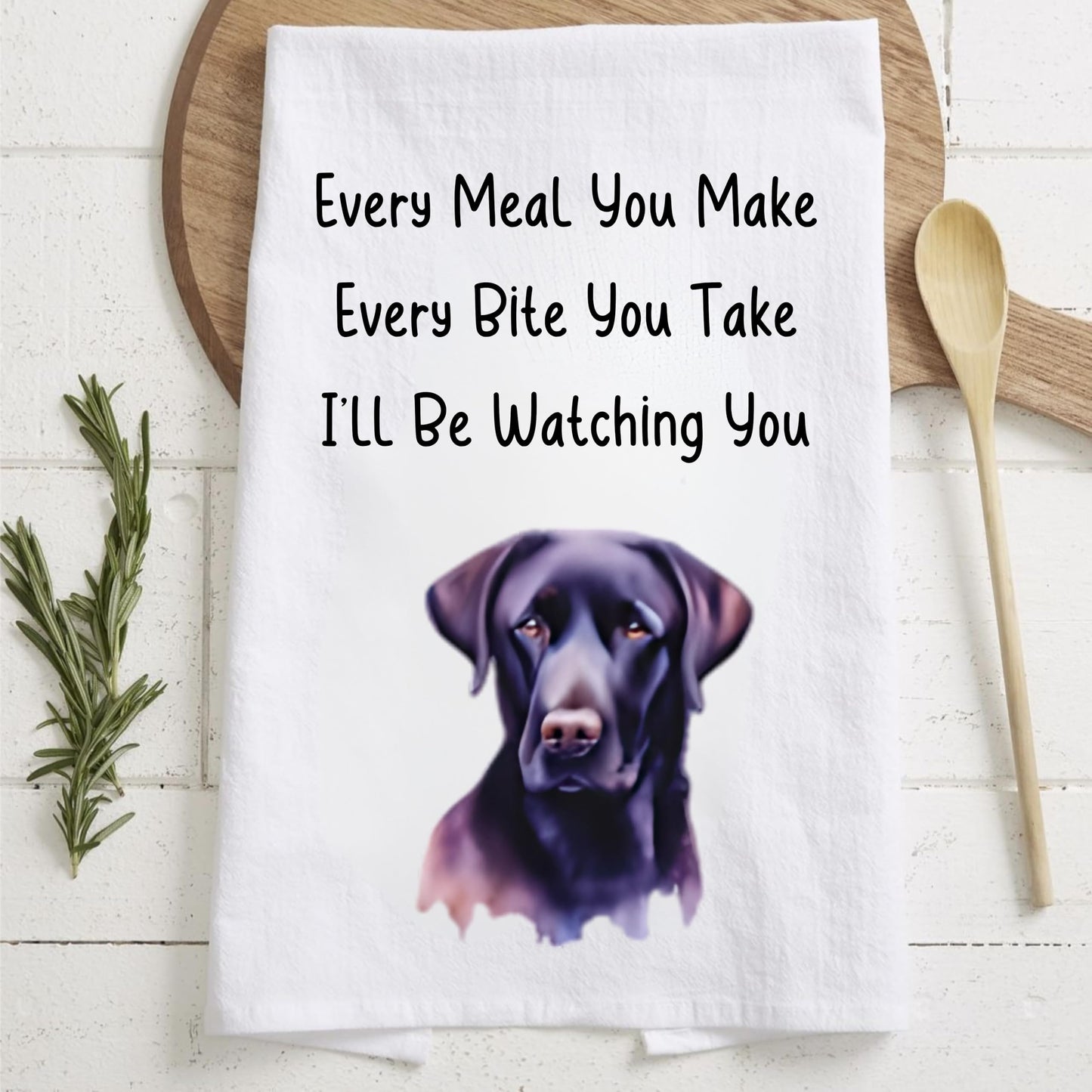 Funny Labrador Retriever Cotton Poly Tea Towel