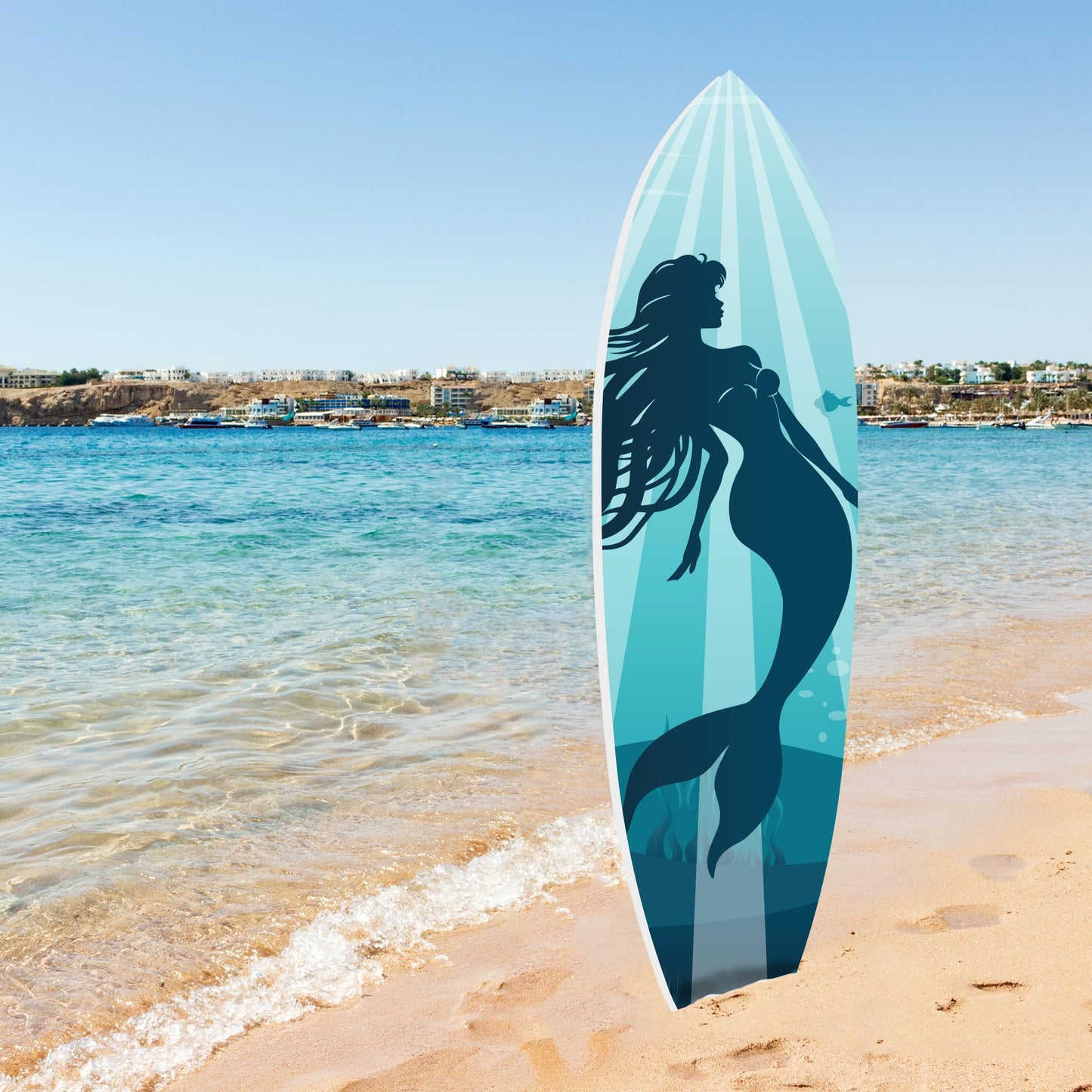 Outdoor Mermaid PVC Surfboard Wall Decor
