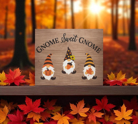 Gnome Sweet Gnome Fall Sign, Fall Gnome Decorations, Front Door Decorations Door Wreath Sign, Fall Gnome Decor, Thanksgiving Decor
