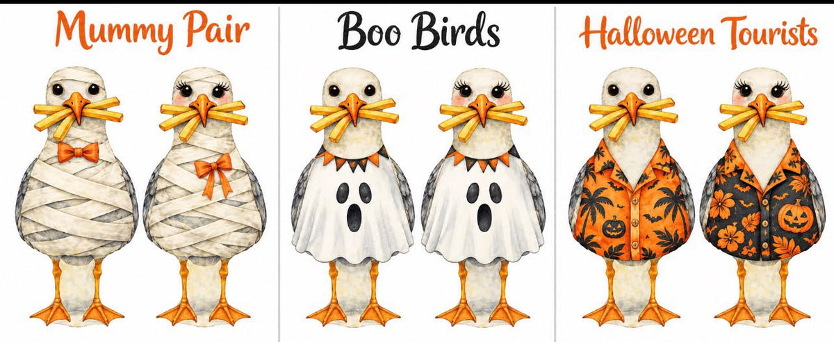 Sully and Sally - Halloween Editions - Yard Signs - and Keyholes in Back for Hanging.