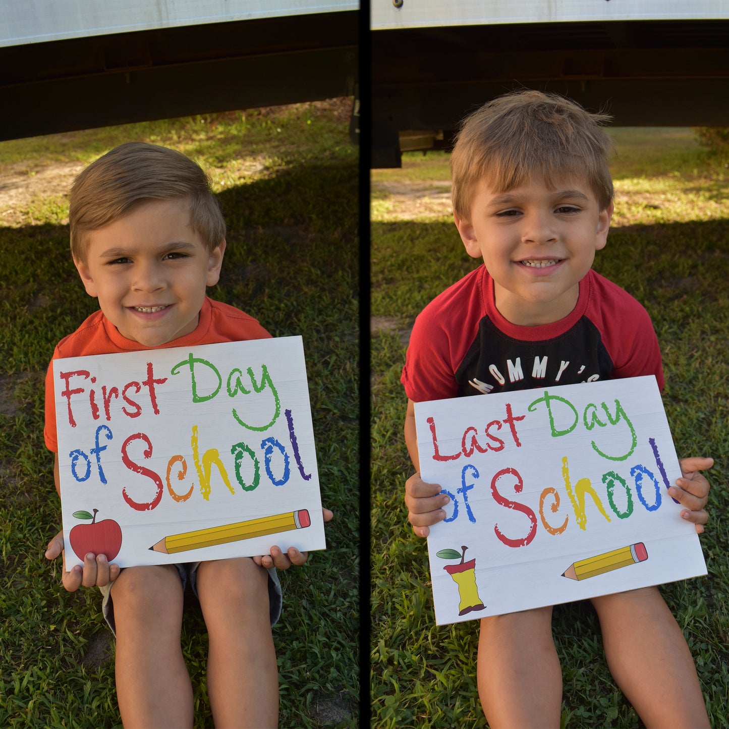 JennyGems Back To School Supplies, First and Last Day of School Reversible Sign, Double Sided, 10x12" First Day of School Sign, First Day Last Day of School Board, American Made