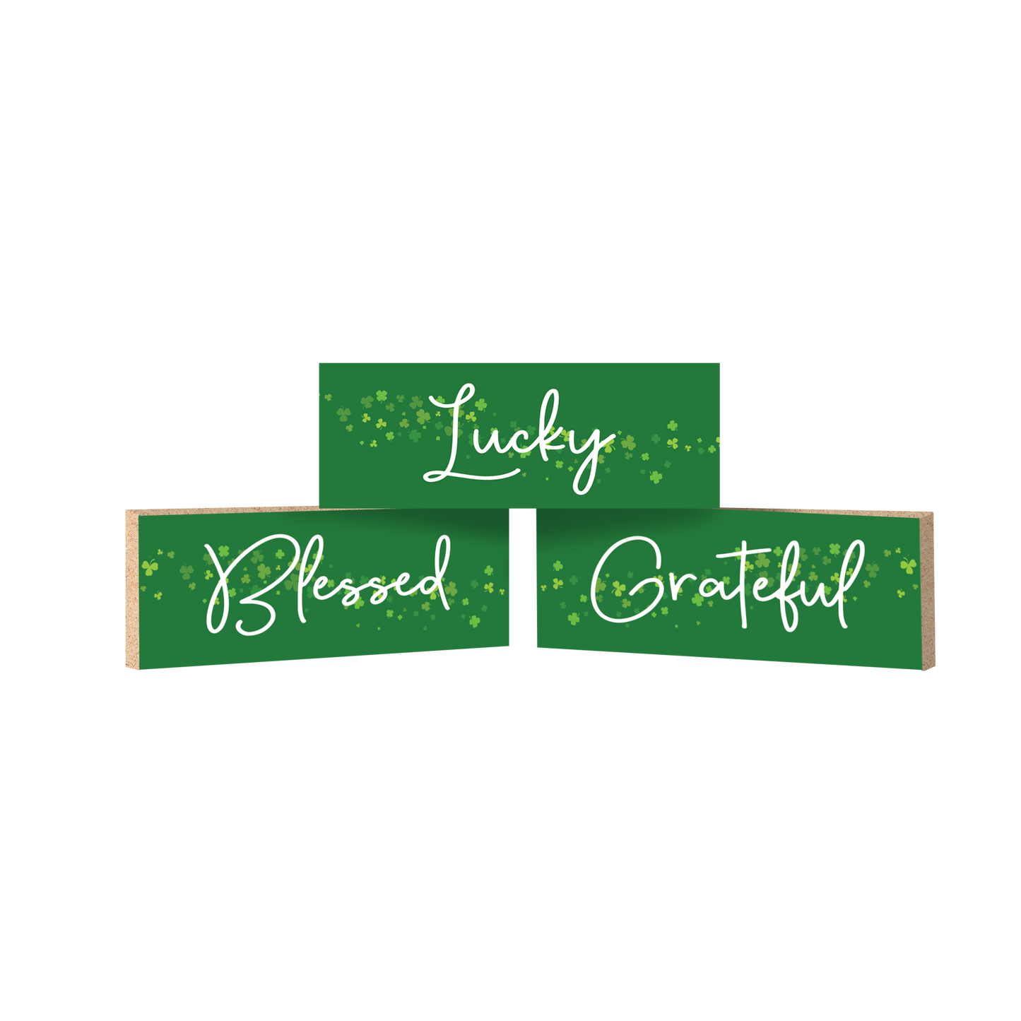 Lucky Grateful Blessed Irish St. Patricks Decor Signs and Gift