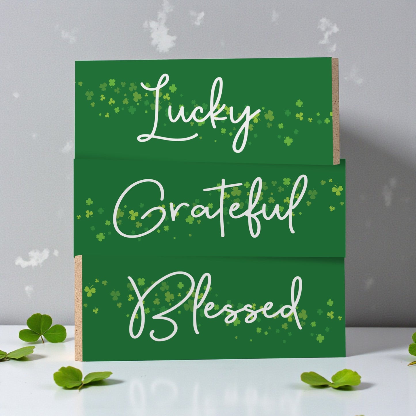 Lucky Grateful Blessed Irish St. Patricks Decor Signs and Gift