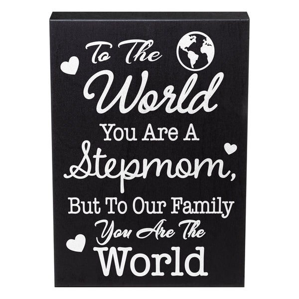 Stepmom Gifts Sign Decor Plaque, Gifts for Stepmom, Mother's Day Gifts, Stepmother Gift, Meaningful Step Mom Decor, Bonus Mom Gifts, 6x8 Inch Wood Sign, Made in USA