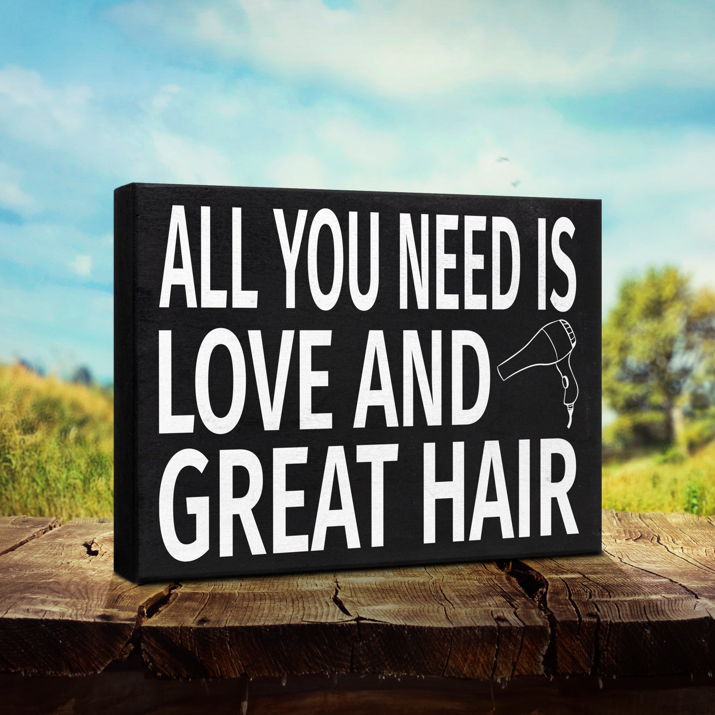 JennyGems Hairdresser Gifts, Hairstylists Gift For Salon, Barber Shop, Hairdresser, All You Need is Love and Great Hair Wood Gift Sign, Hair Salon Decor, Hair Stylist Gift, Cosmetology Graduation Gift