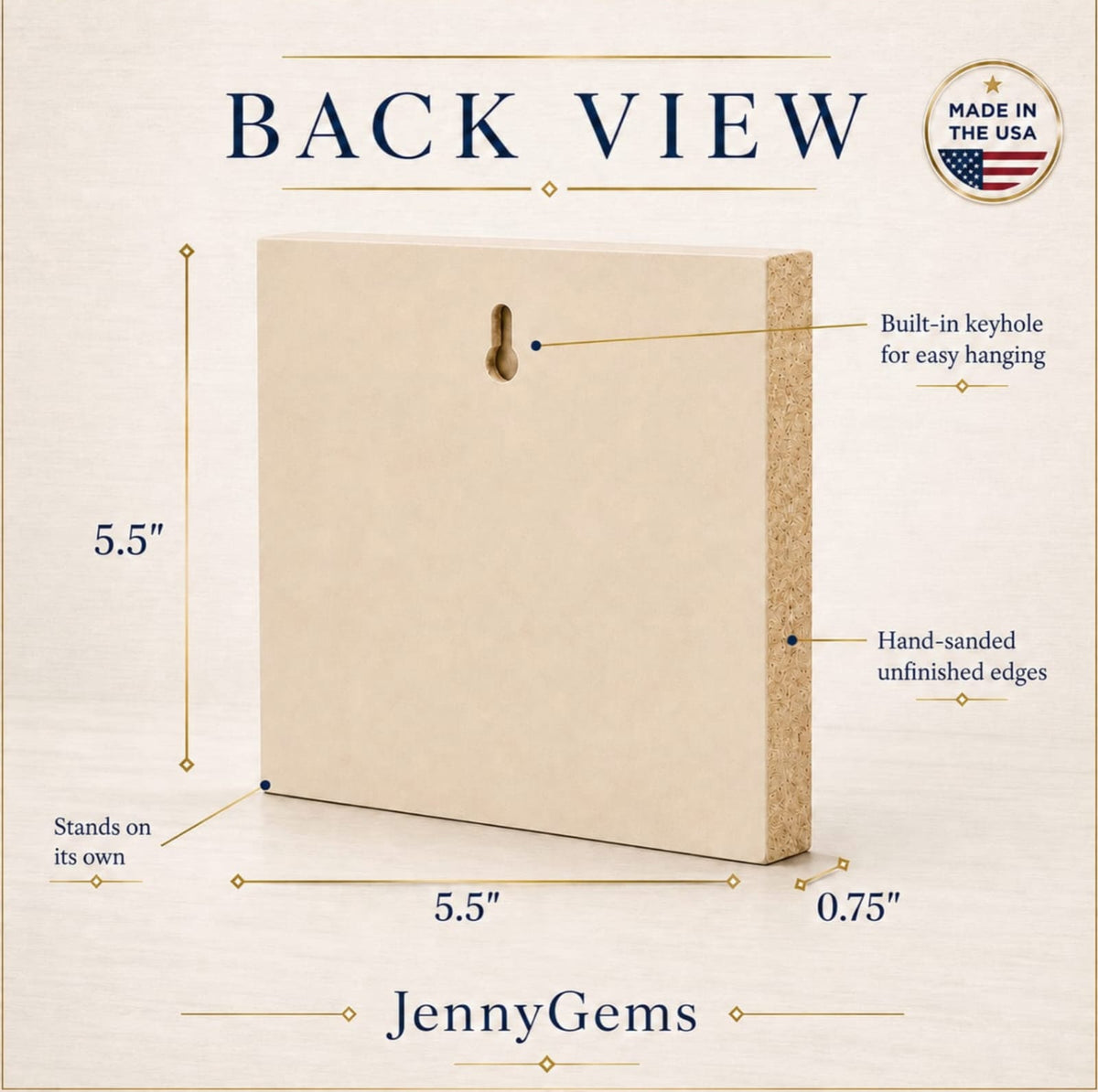 Back view diagram of a 5.5x5.