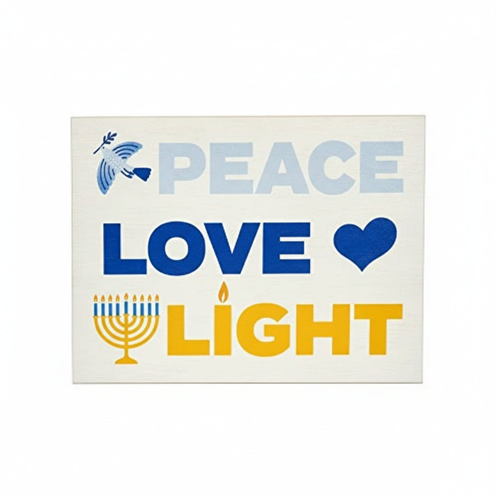 Peace Love Light Wood Sign, Hanukkah Decorations Indoor, Hanukkah Party Decorations, Chanukah Decorations, Hanukkah Gift