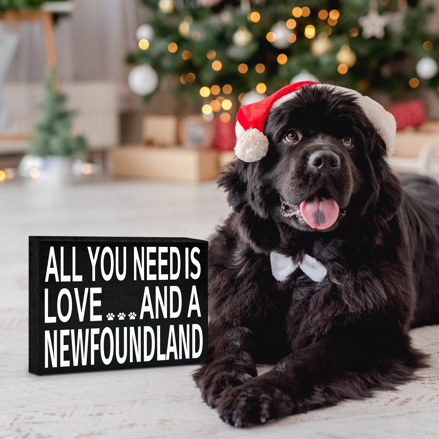 All You Need is Love and a NewFoundland Wooden Sign