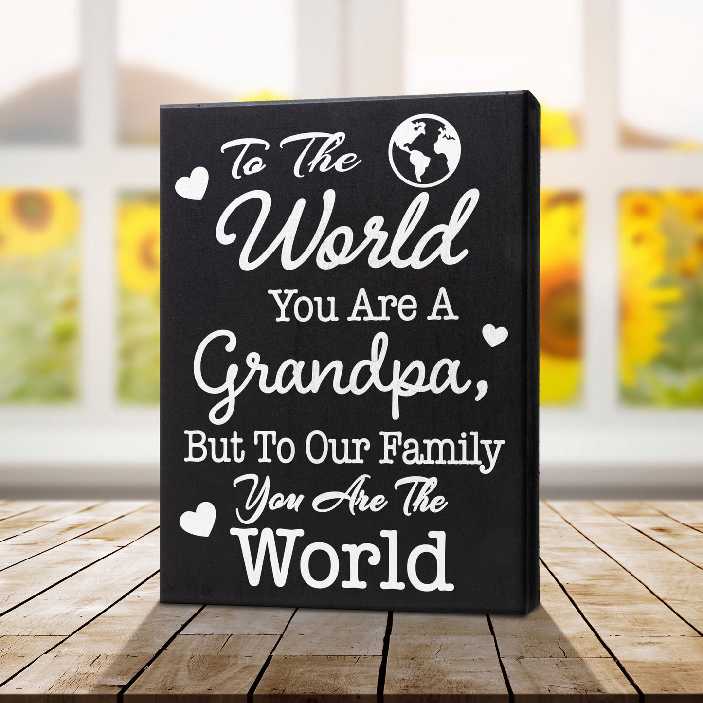 JennyGems To the World You Are a Grandpa But To Our Family You Are the World, Grandpa Gifts Sign Decor Plaque, 6x8 Inch Wood Sign, Fathers Day Gifts, Grandpa Gifts From Grandchildren