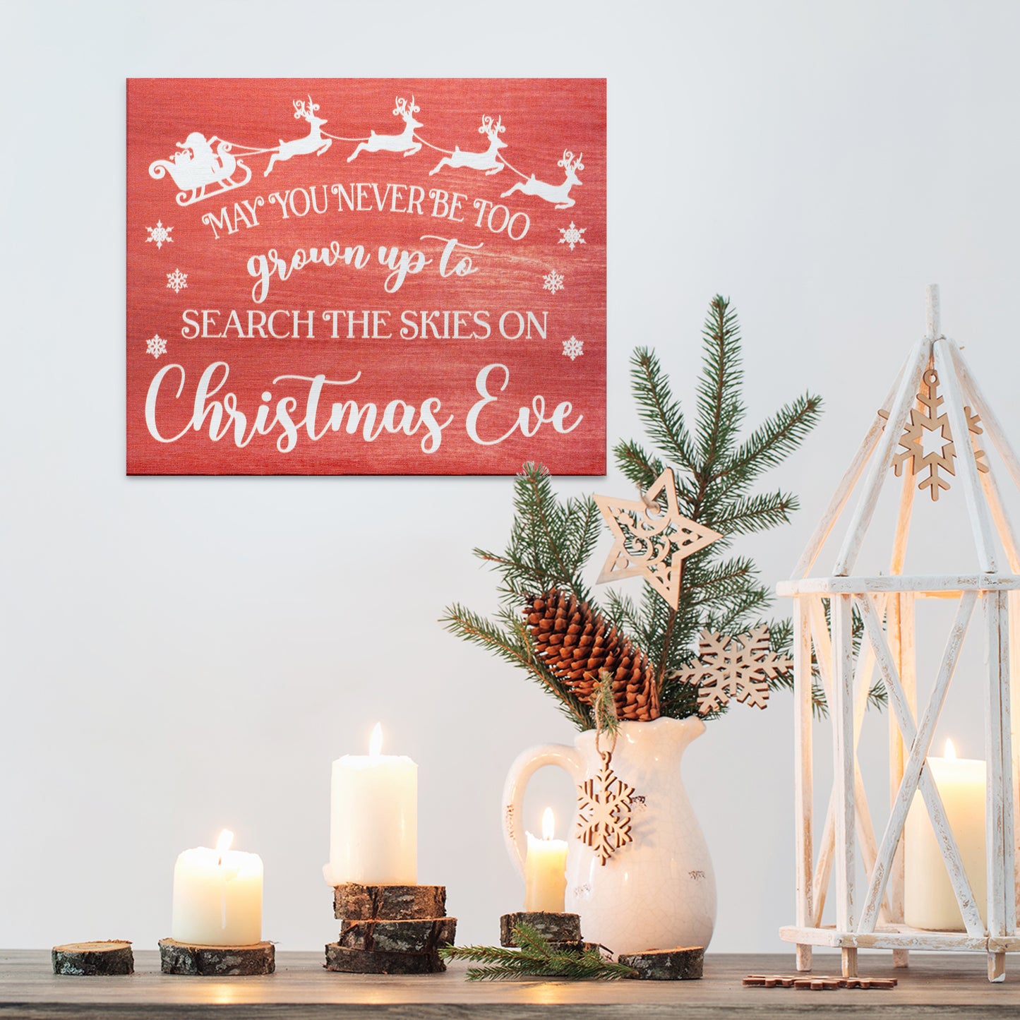 Skies On Christmas Eve Wood Sign, Christmas Decorations, Holiday Decor, Winter Decor, Christmas Gifts, American Made