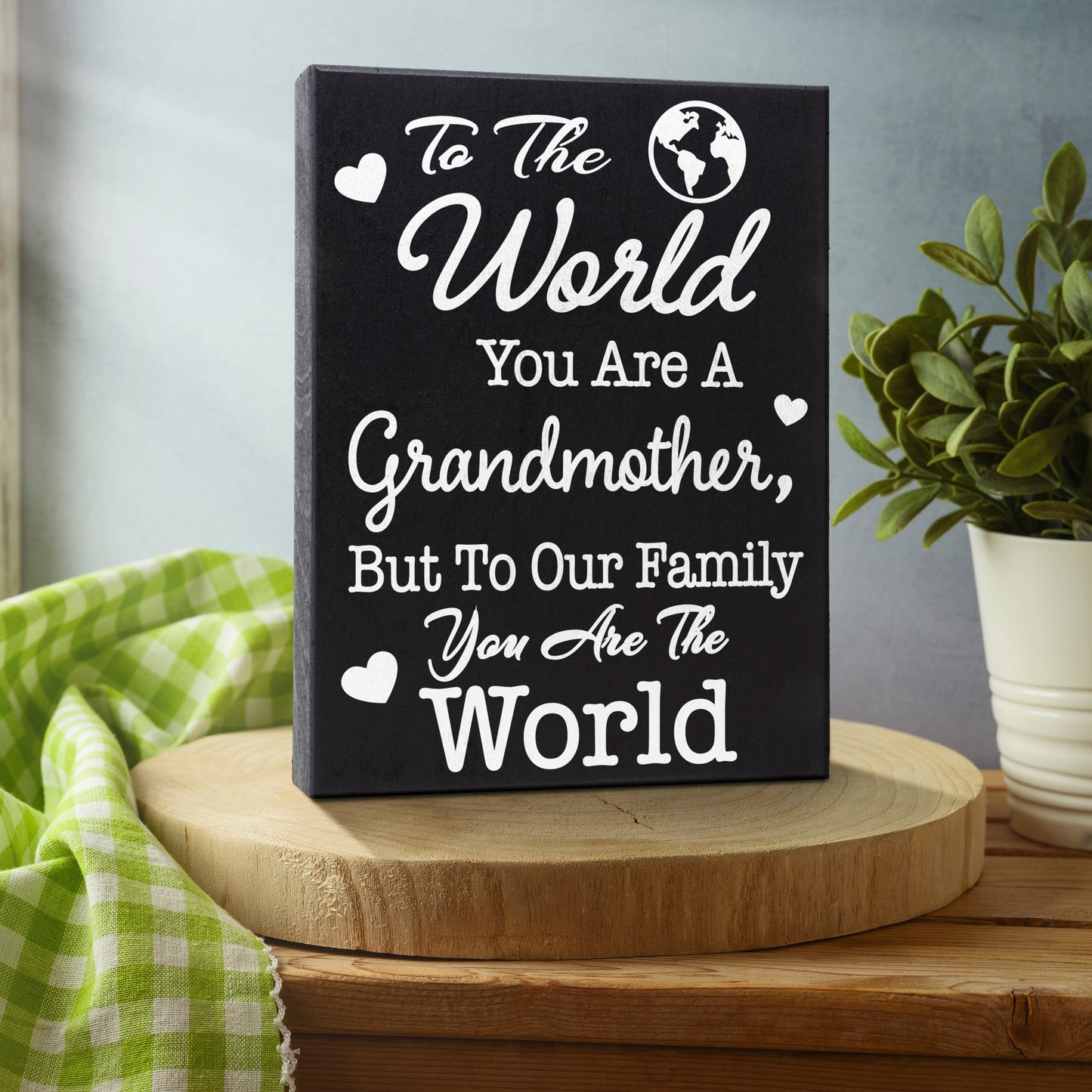 JennyGems Grandmother Sign Decor Plaque, Mother's Day Gift, 6x8 Inches, Made in USA
