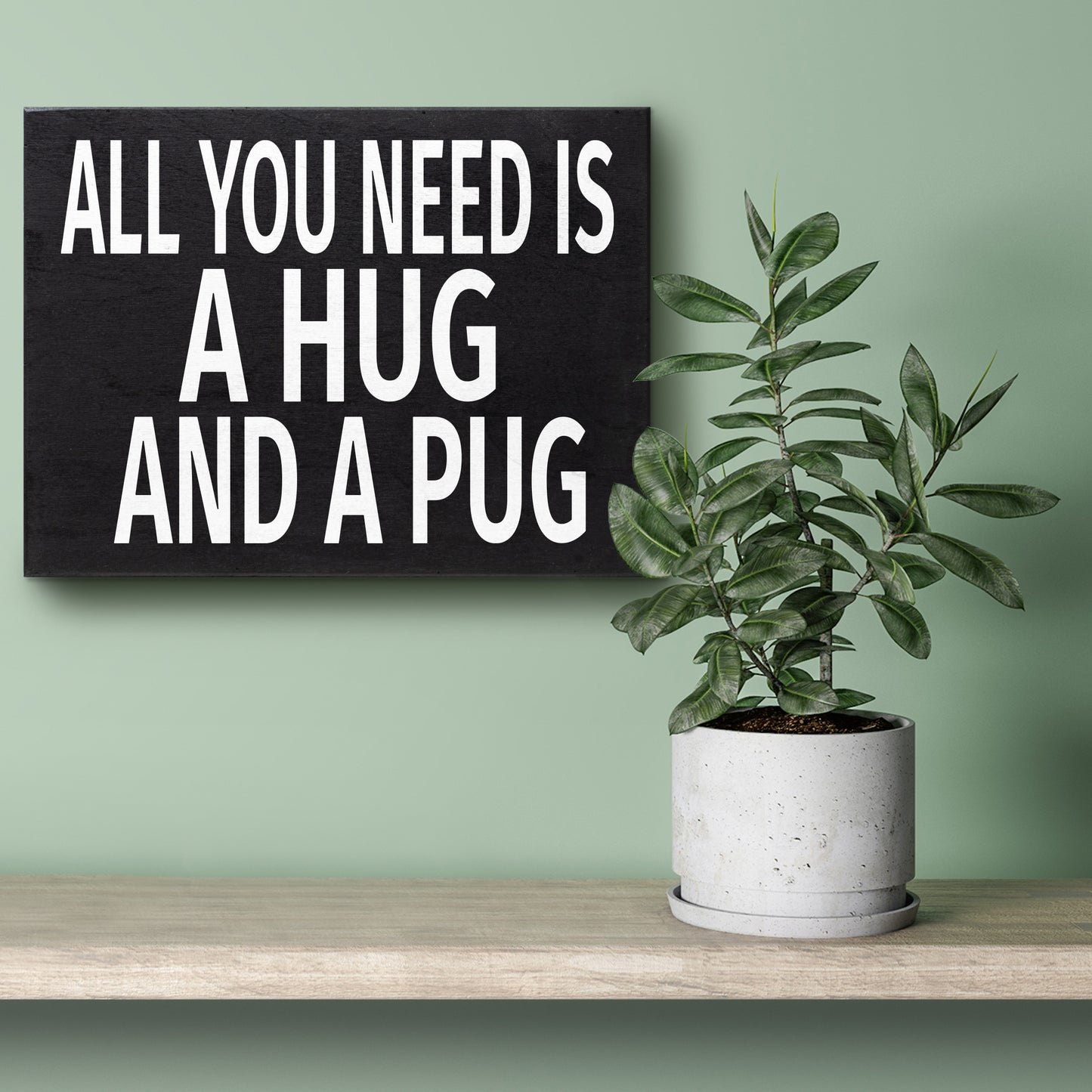JennyGems Sign, 8x6 Inch Hanging Wall Art, American Made, Pug Decor, Pug Gifts, Pug Moms, Wall Hanging