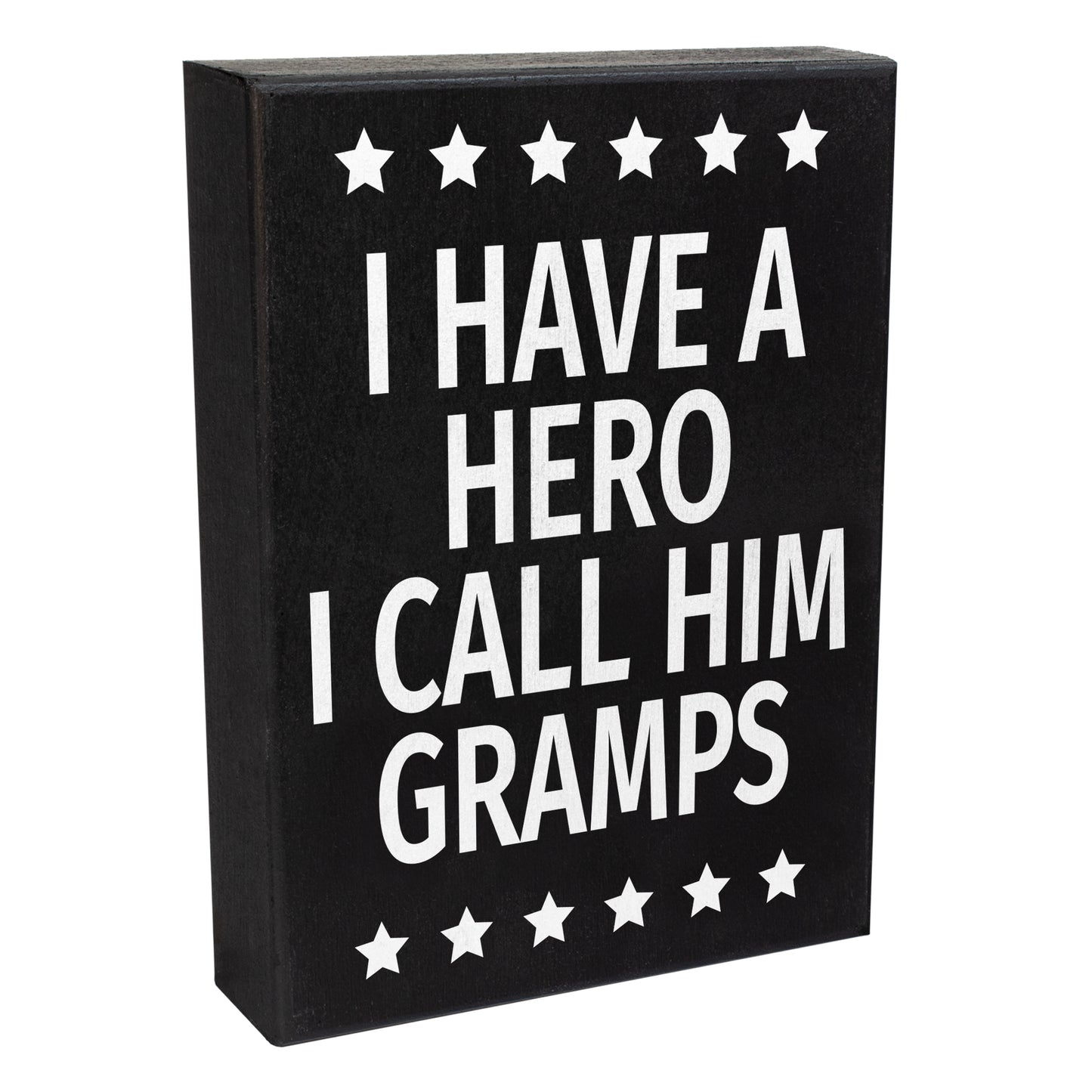 JennyGems Gramps Gifts from Grandson Granddaughter, Gifts for Gramps, I Have A Hero I Call Him Gramps Wood Sign, Gramps Plaque, Sentimental Gifts for Grandpa, Grandpa Birthday Gifts