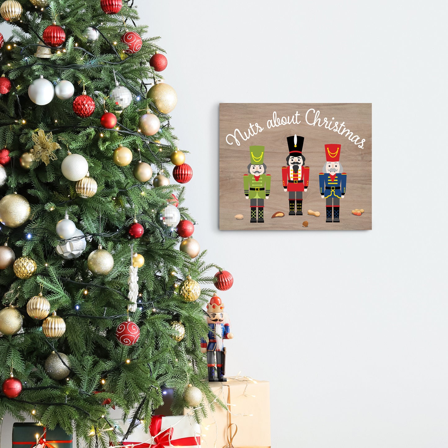 JennyGems Nutcracker Christmas Decorations, Wooden Nutcrackers Hanging Decor for Christmas, Nuts About Christmas Wall Art, Holiday Decorations Home Decor, Christmas Decor, Christmas Gifts