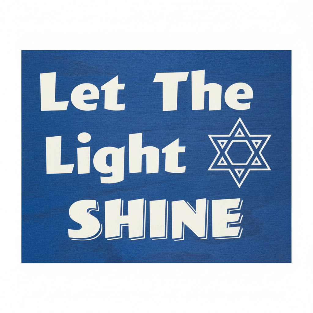 Let the Light Shine Wood Sign, Hanukkah Decorations, Chanukah Decor Jewish Star Of David, Hanukkah Gifts