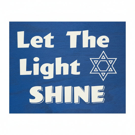 Let the Light Shine Wood Sign, Hanukkah Decorations, Chanukah Decor Jewish Star Of David, Hanukkah Gifts