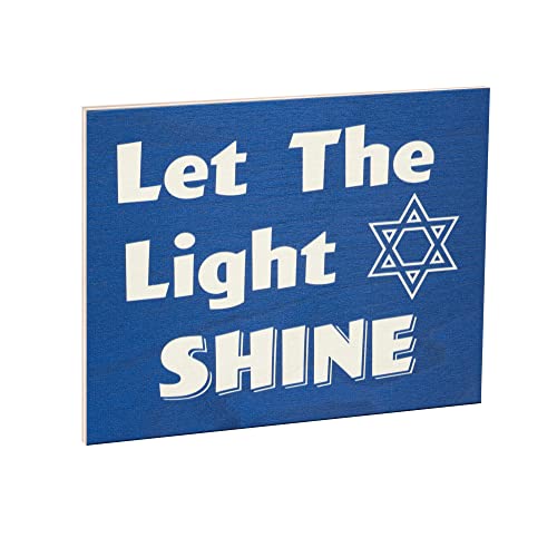 Let the Light Shine Wood Sign, Hanukkah Decorations, Chanukah Decor Jewish Star Of David, Hanukkah Gifts