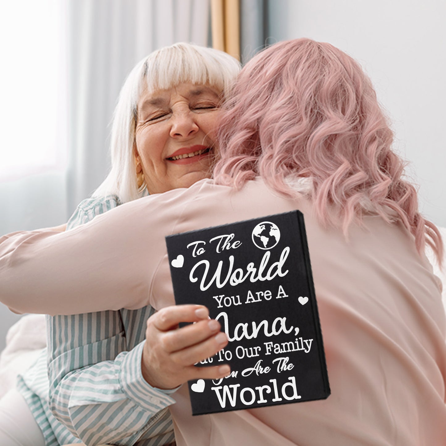 JennyGems To The World You Are A Nana, But To Our Family You Are The World, Sentimental Nana Gifts, Nana Plaque, Meaningful Gifts for Nana, Made in USA