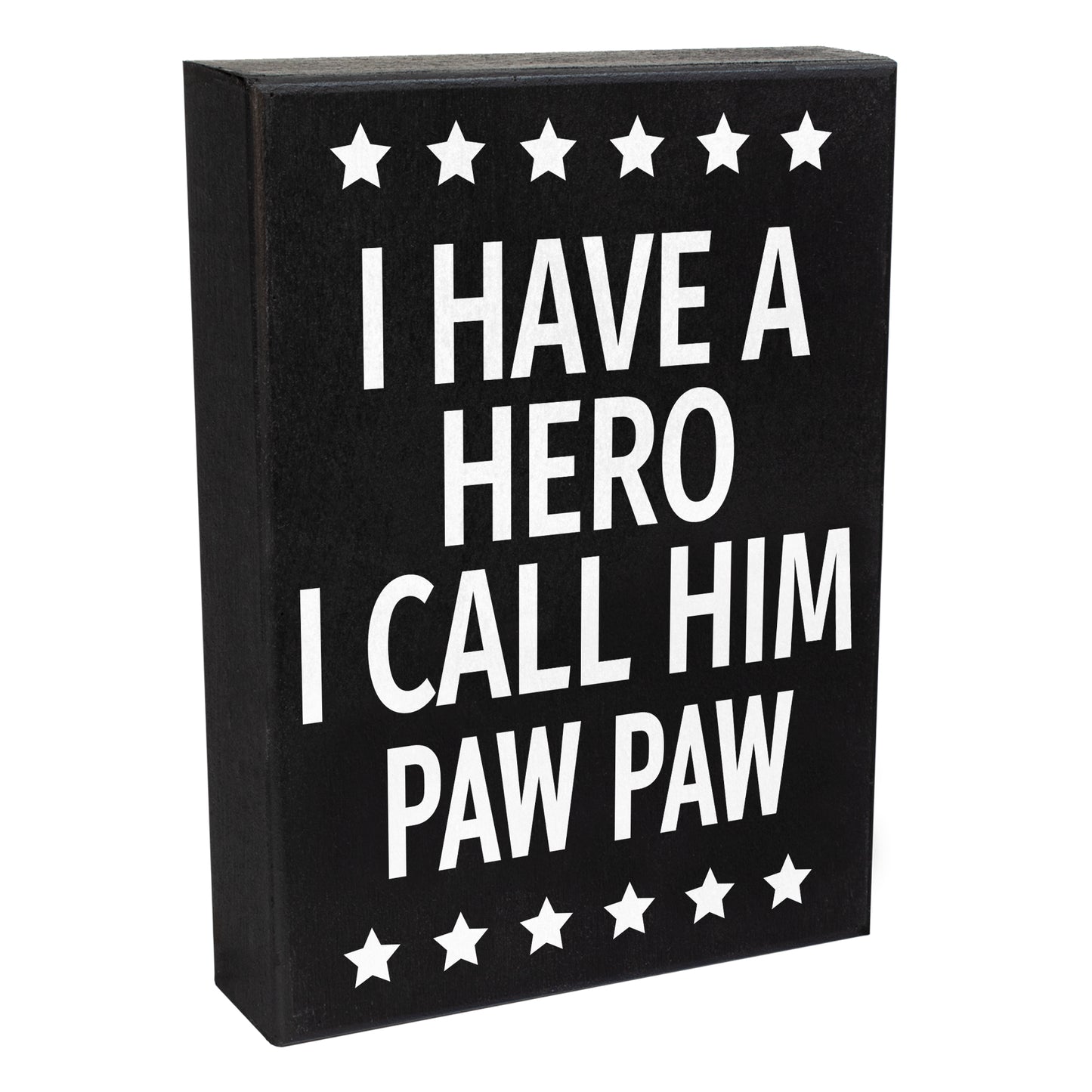 JennyGems Paw Paw Gifts from Grandson Granddaughter, Gifts for Paw Paw, I Have A Hero I Call Him Paw Paw Wood Sign, Paw Paw Birthday Gifts