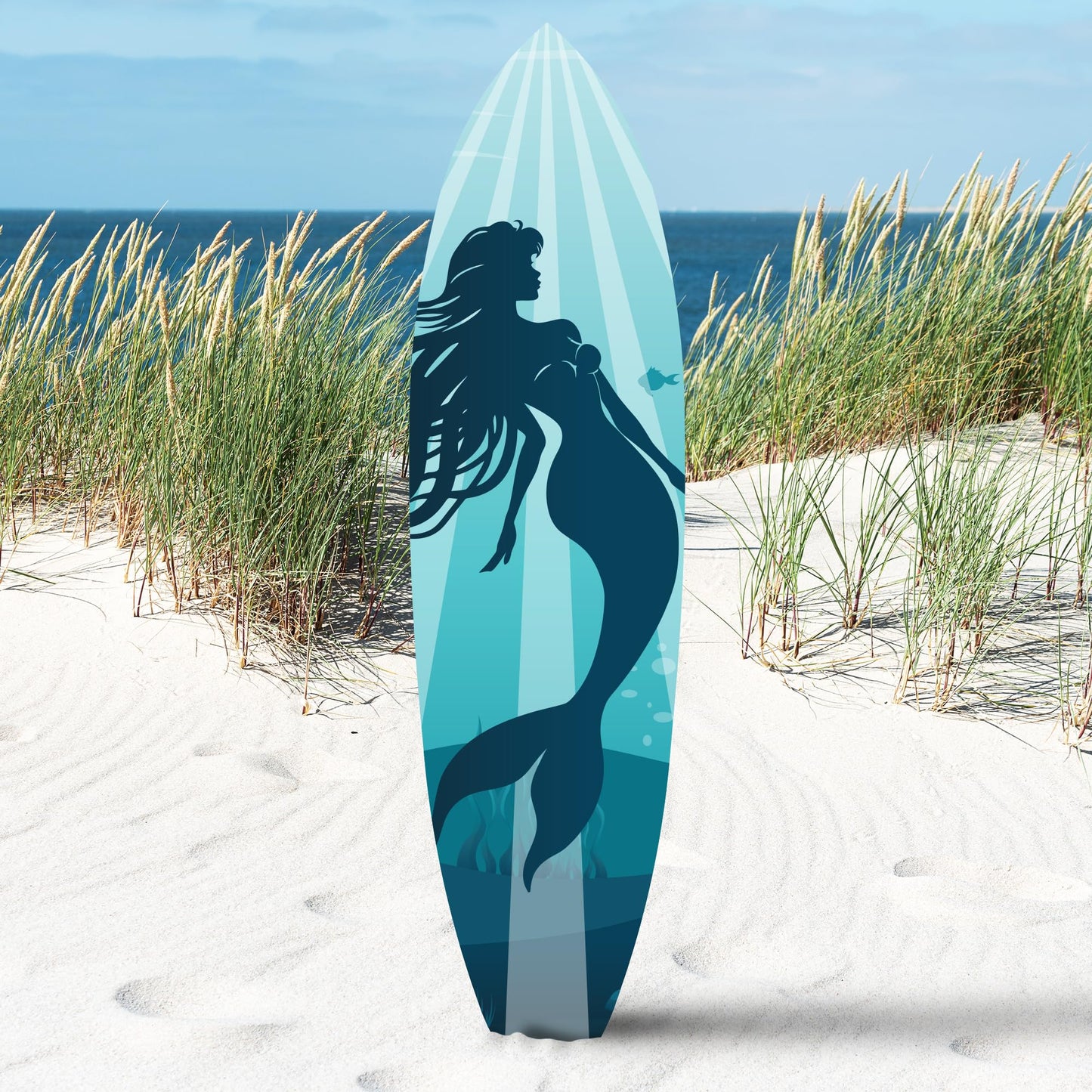 Outdoor Mermaid PVC Surfboard Wall Decor