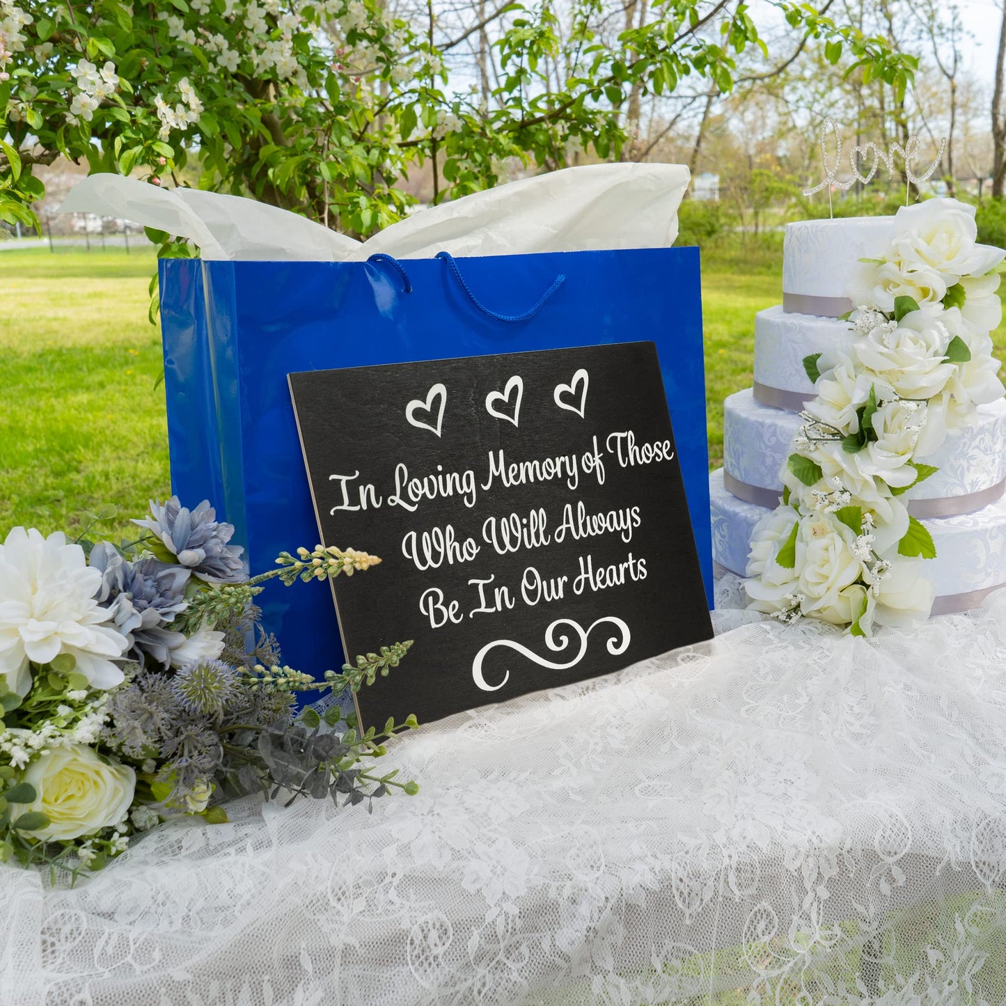 JennyGems Wedding Memorial Sign, In Remembrance Sign, In Loving Memory, Wedding Sign, In Memory of Loved One, Family Reunion Sign, Memory Table Sign (Black)