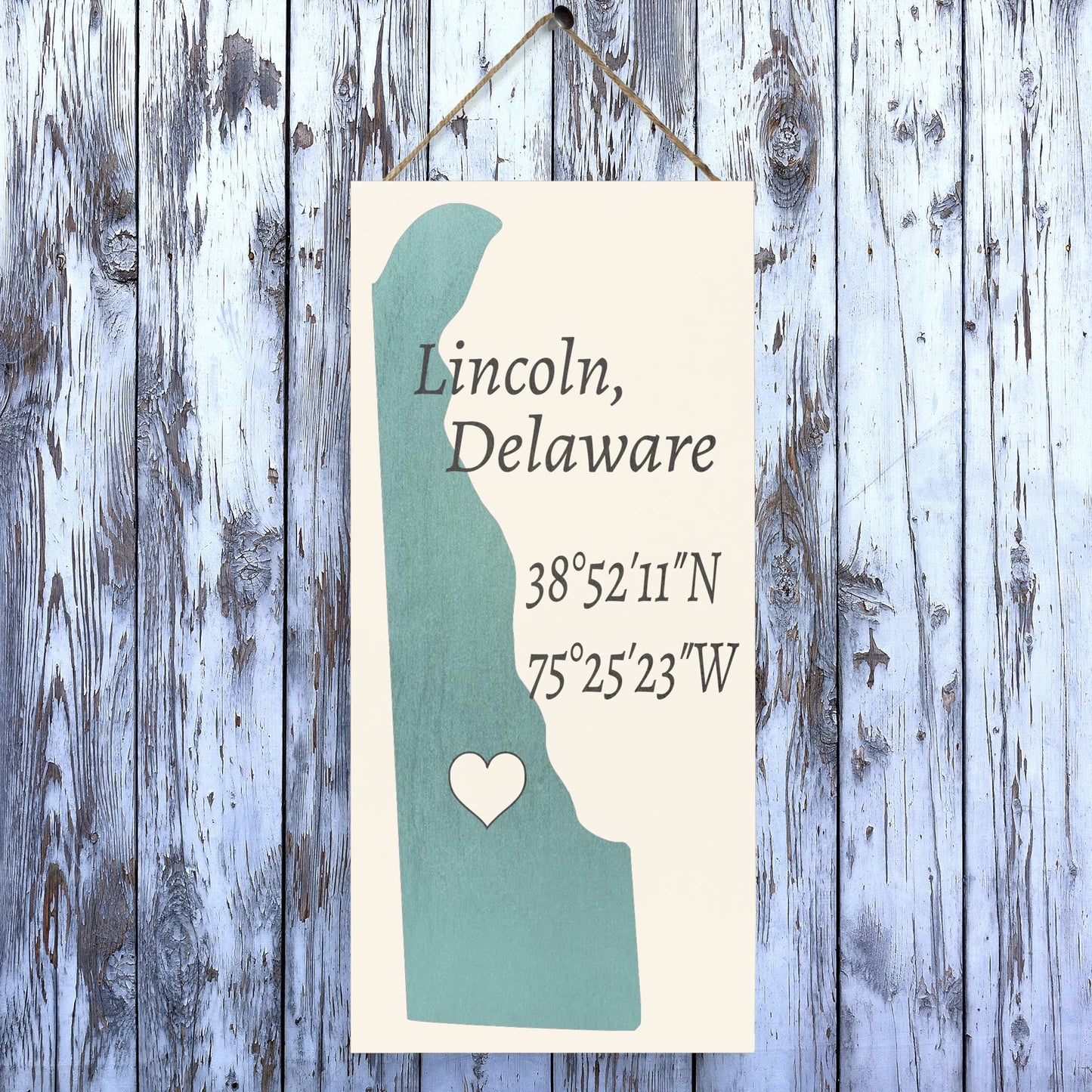 JennyGems Lincoln, Delaware Nautical Wood Sign, Made in USA