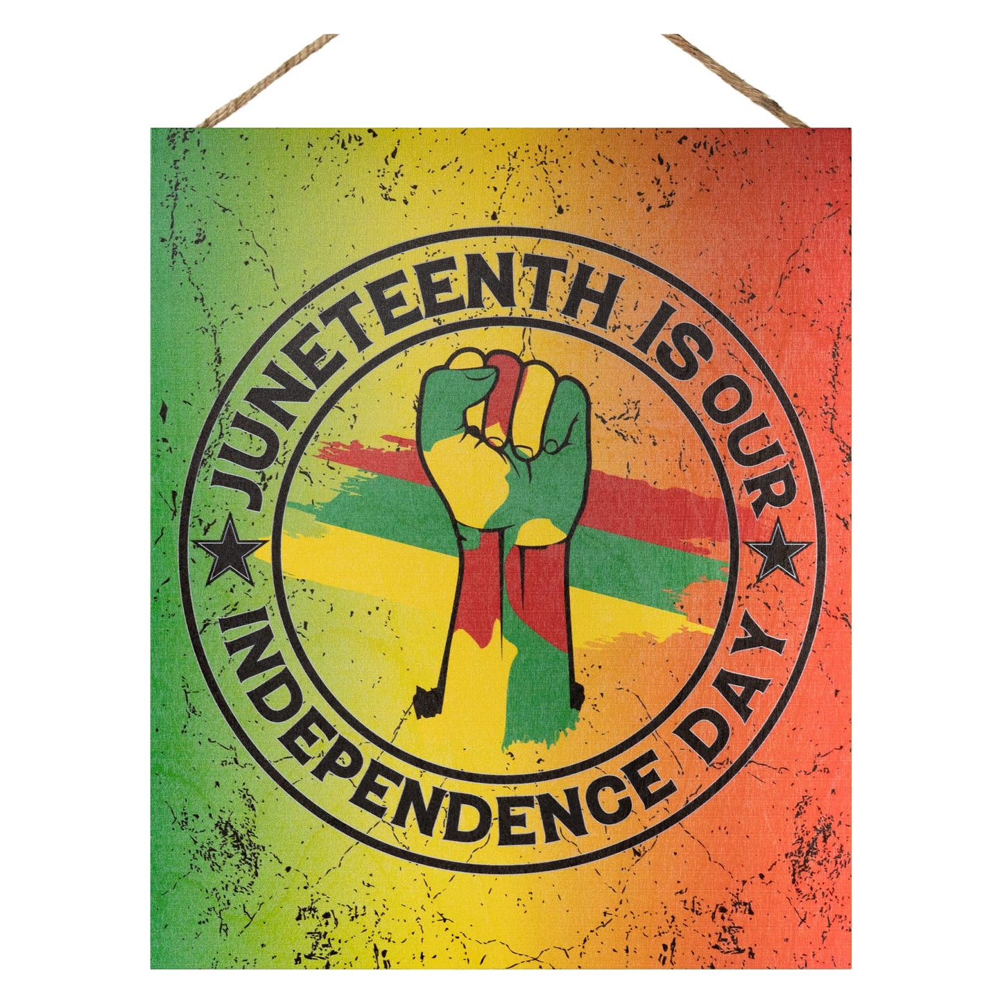 JennyGems Juneteenth Decorations, Black Independence Day, African American Freedom Day, Emancipation June 19 1865, Juneteenth Decor, 10 x 12 Wooden Sign