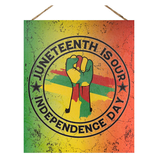 JennyGems Juneteenth Decorations, Black Independence Day, African American Freedom Day, Emancipation June 19 1865, Juneteenth Decor, 10 x 12 Wooden Sign