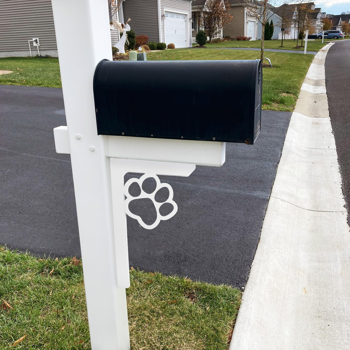 Paw Print Mailbox Bracket and Porch Decor, Indoor Outdoor