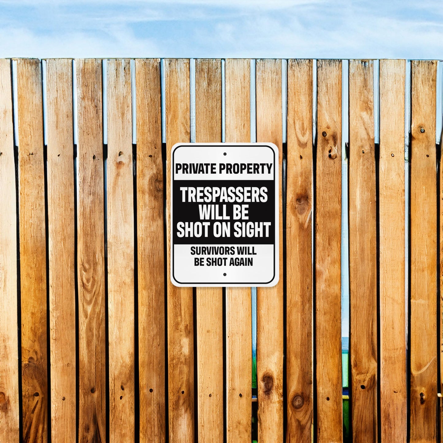 Private Property Sign, Funny Garage Bar Man Cave Decor, Sarcastic Humor Gifts, 9 x 12 Inch Metal Indoor Outdoor, Made in USA